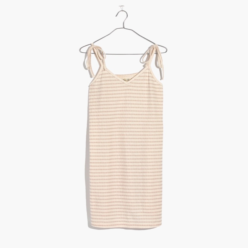 Madewell Cotton Nightgown Summer Sleepwear Mini Dress Stripes Natural Adjustable